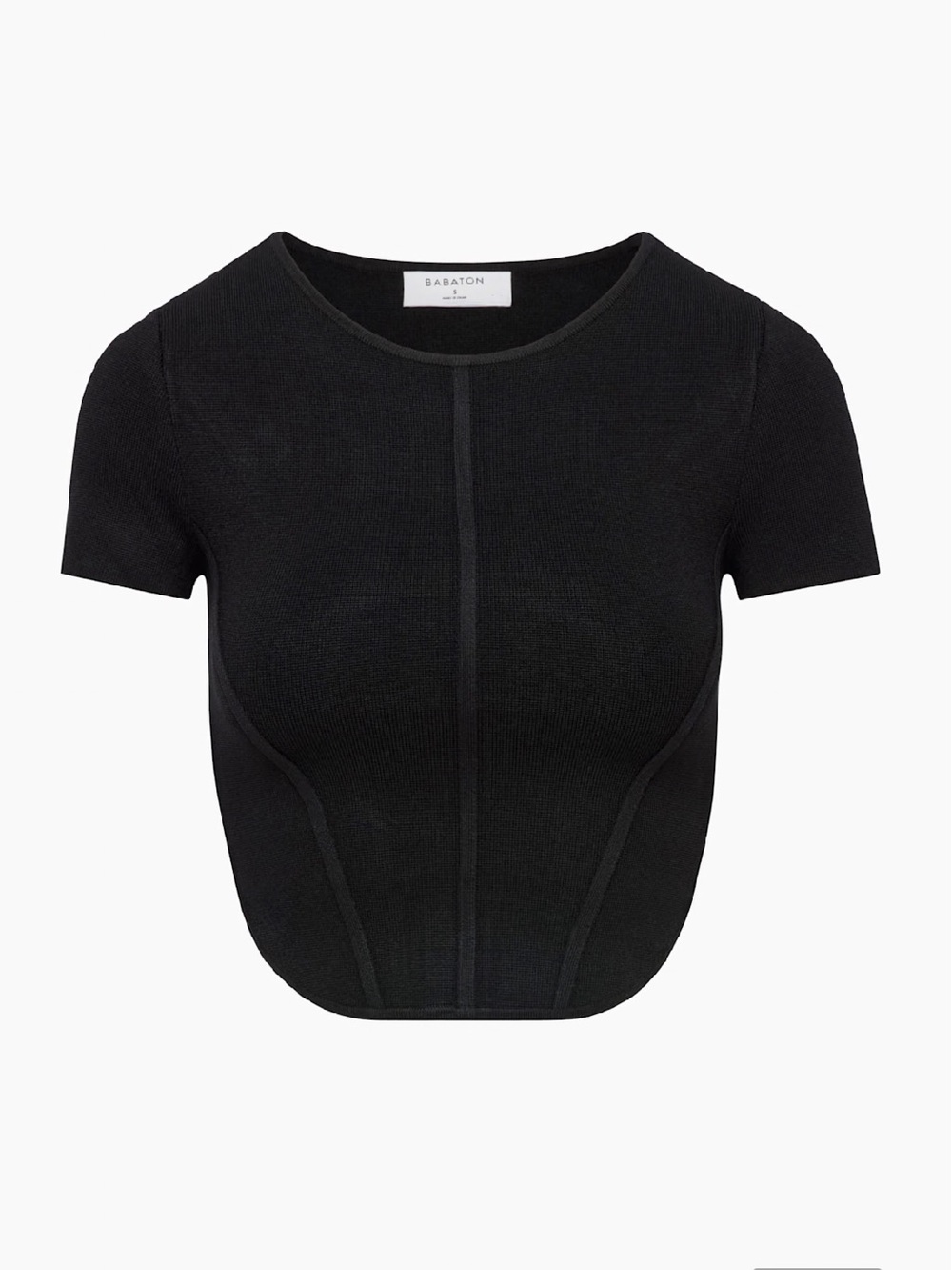 BNWT Babaton Sculpt Knit Bustier Top Black - XXS